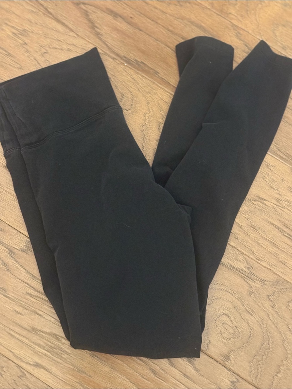 Victoria's Secret Black High Waist Fold-over Leggings Straight Leg Medium
